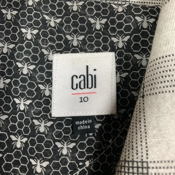 CAbi Valentina Blazer Women's 10 Gray Checkered 5292 Stretch Ponte Jacket Career - Picture 4 of 12